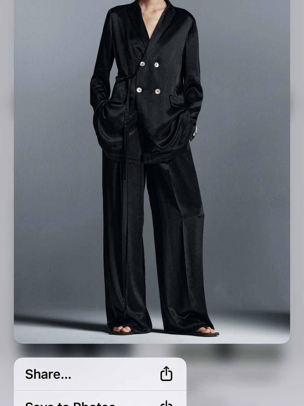 Zara Black Satin Effect Bow Pants ZW Collection